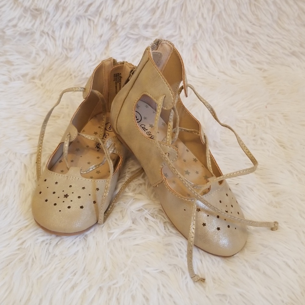 9c Gold Glitter dress shoes - Picture 1 of 3